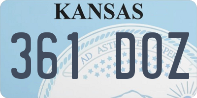 KS license plate 361DOZ