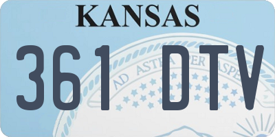 KS license plate 361DTV