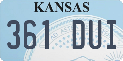 KS license plate 361DUI