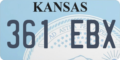 KS license plate 361EBX