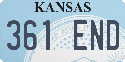 KS license plate 361END