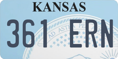 KS license plate 361ERN
