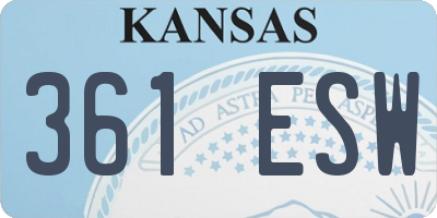 KS license plate 361ESW