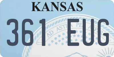 KS license plate 361EUG