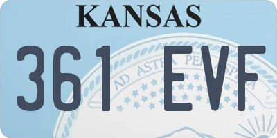 KS license plate 361EVF