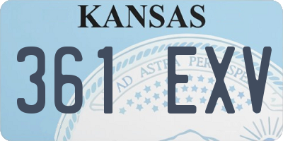 KS license plate 361EXV