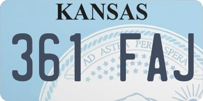 KS license plate 361FAJ