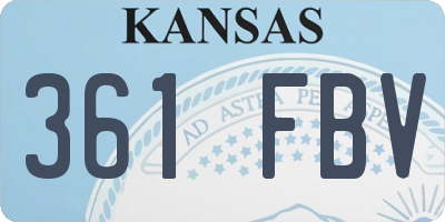 KS license plate 361FBV