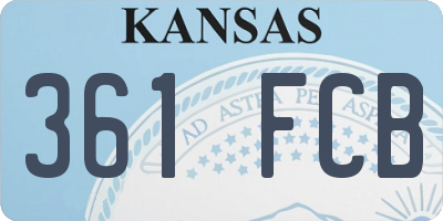 KS license plate 361FCB