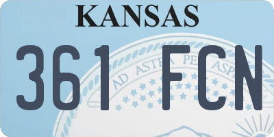 KS license plate 361FCN