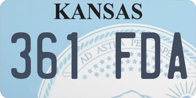 KS license plate 361FDA
