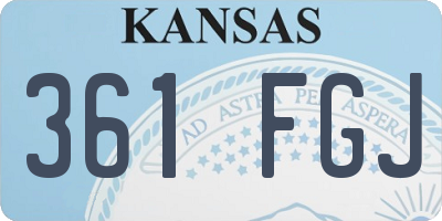 KS license plate 361FGJ