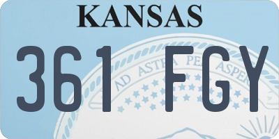 KS license plate 361FGY