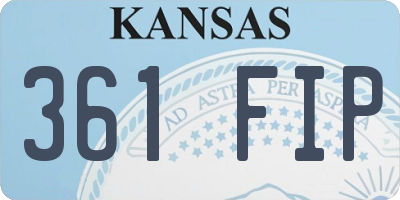 KS license plate 361FIP