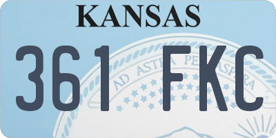 KS license plate 361FKC