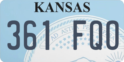 KS license plate 361FQO