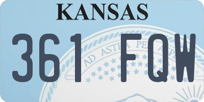 KS license plate 361FQW