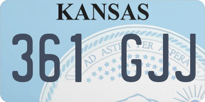 KS license plate 361GJJ