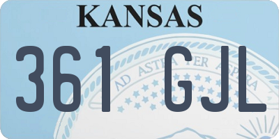 KS license plate 361GJL