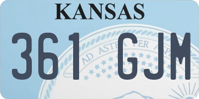 KS license plate 361GJM