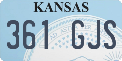 KS license plate 361GJS