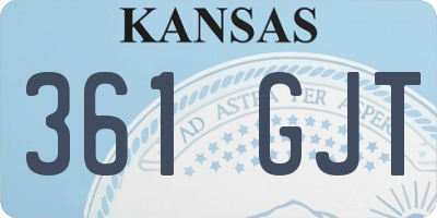 KS license plate 361GJT