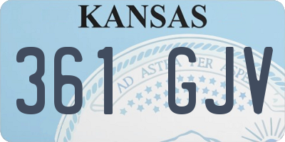 KS license plate 361GJV