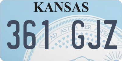KS license plate 361GJZ