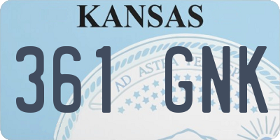 KS license plate 361GNK