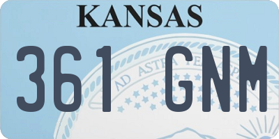 KS license plate 361GNM