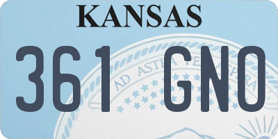 KS license plate 361GNO