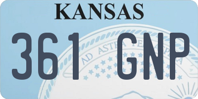 KS license plate 361GNP