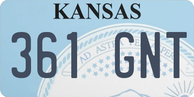 KS license plate 361GNT