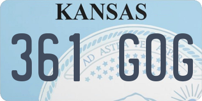KS license plate 361GOG