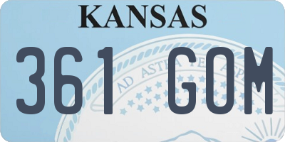 KS license plate 361GOM