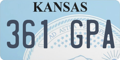 KS license plate 361GPA