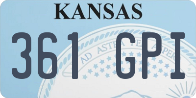 KS license plate 361GPI
