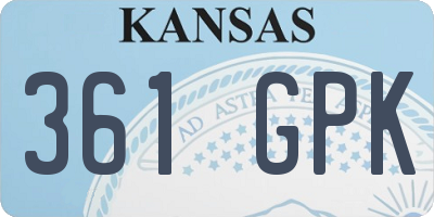 KS license plate 361GPK