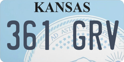 KS license plate 361GRV