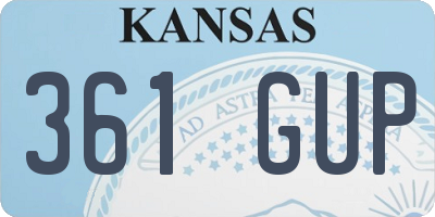 KS license plate 361GUP
