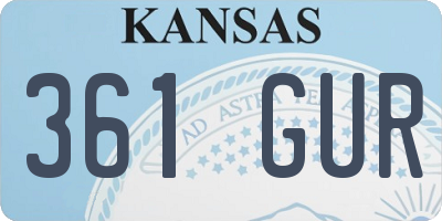 KS license plate 361GUR