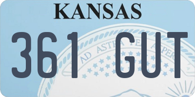 KS license plate 361GUT