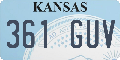 KS license plate 361GUV