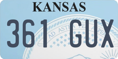 KS license plate 361GUX