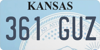 KS license plate 361GUZ