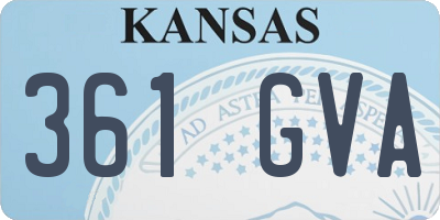 KS license plate 361GVA
