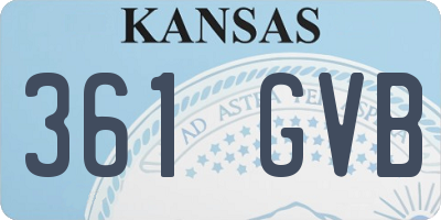 KS license plate 361GVB
