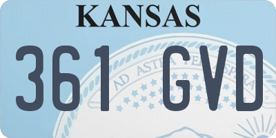 KS license plate 361GVD