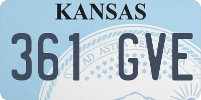 KS license plate 361GVE