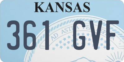 KS license plate 361GVF